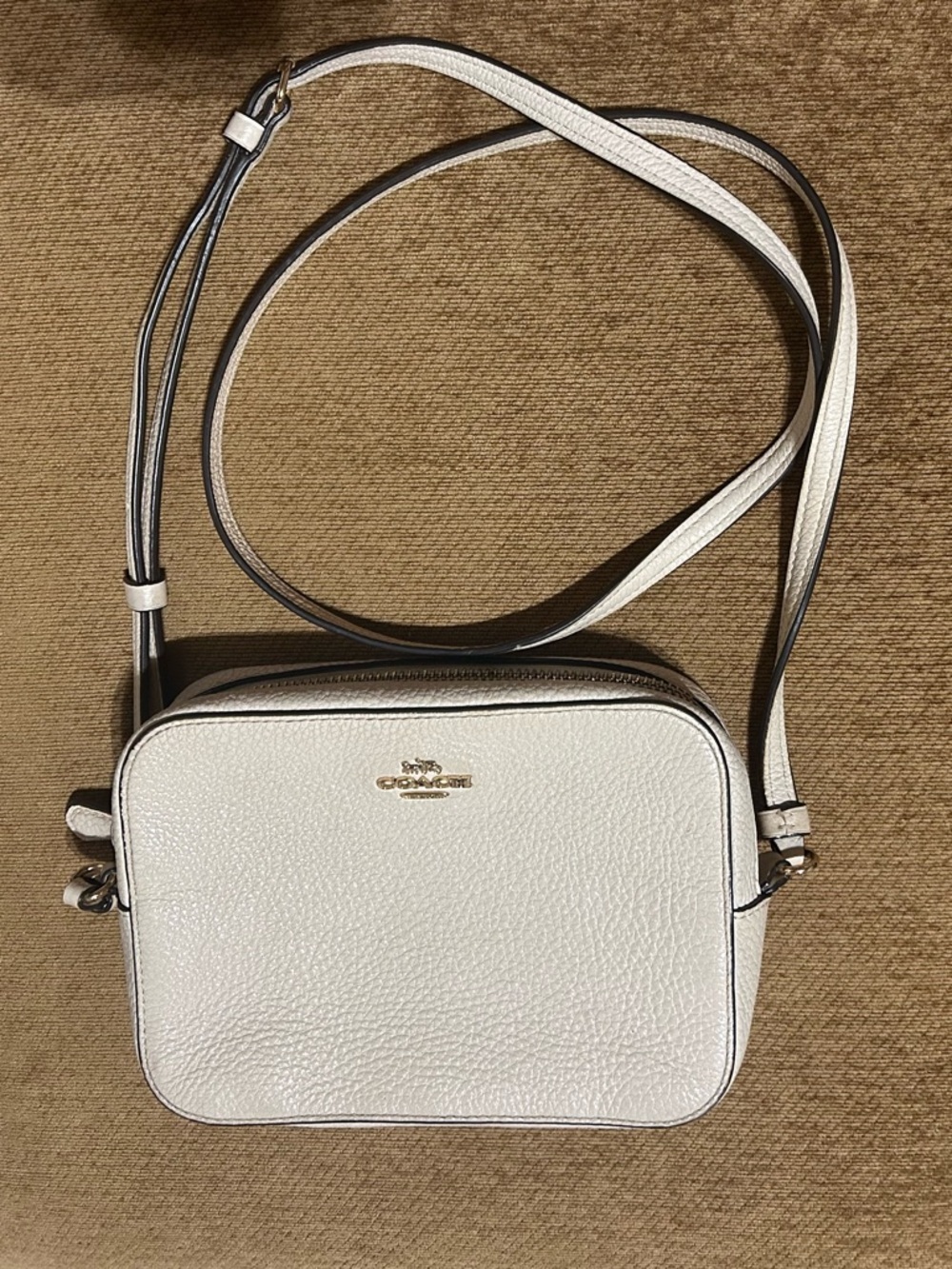 Coach Chalk Pebbled Leather Crossbody camera bag